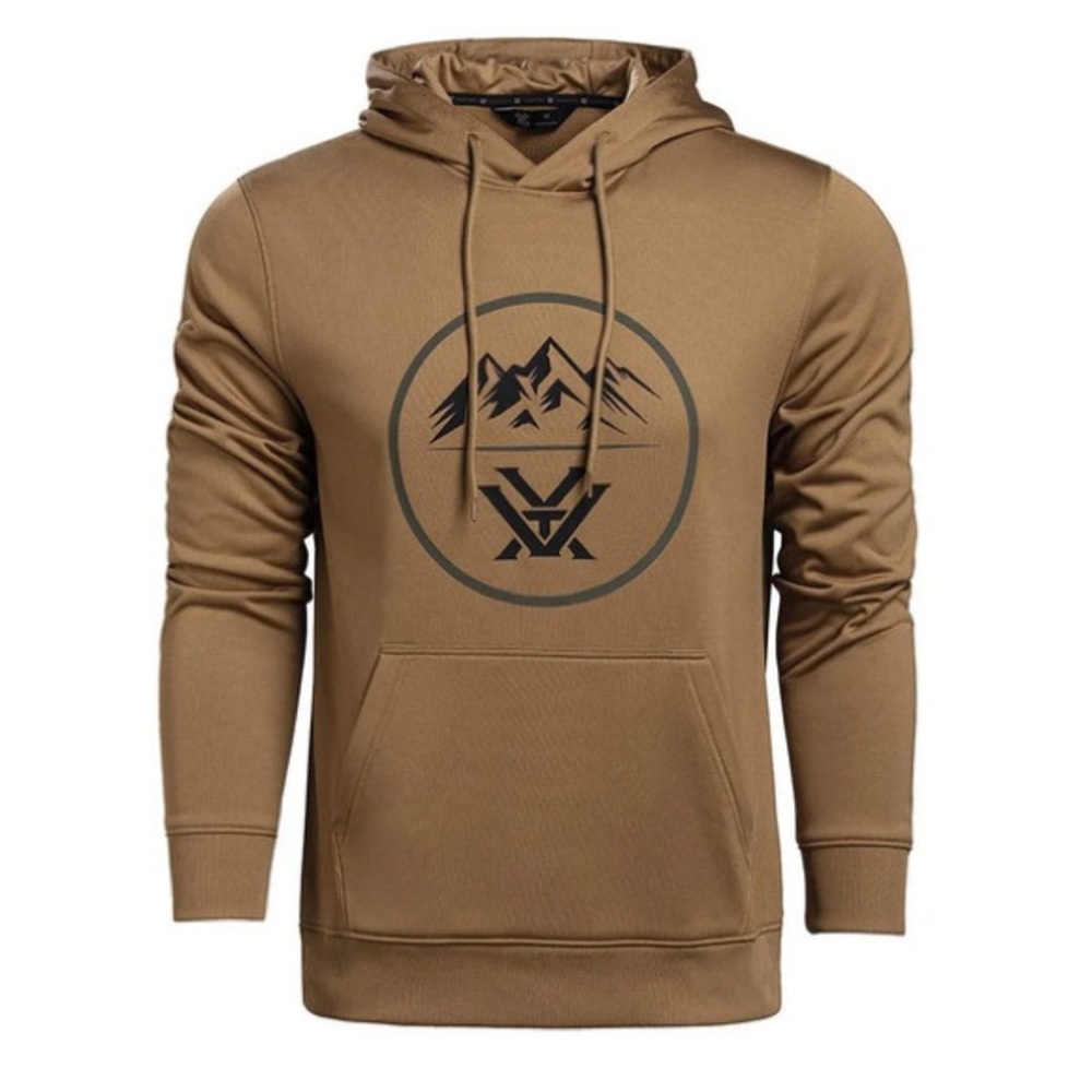 NWT Vortex Optics Three Peaks Performance Hoodie size Large in Dull Gold